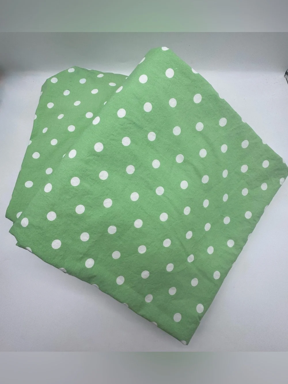 Pottery Barn Teen Green and White Polka Dot Sheets